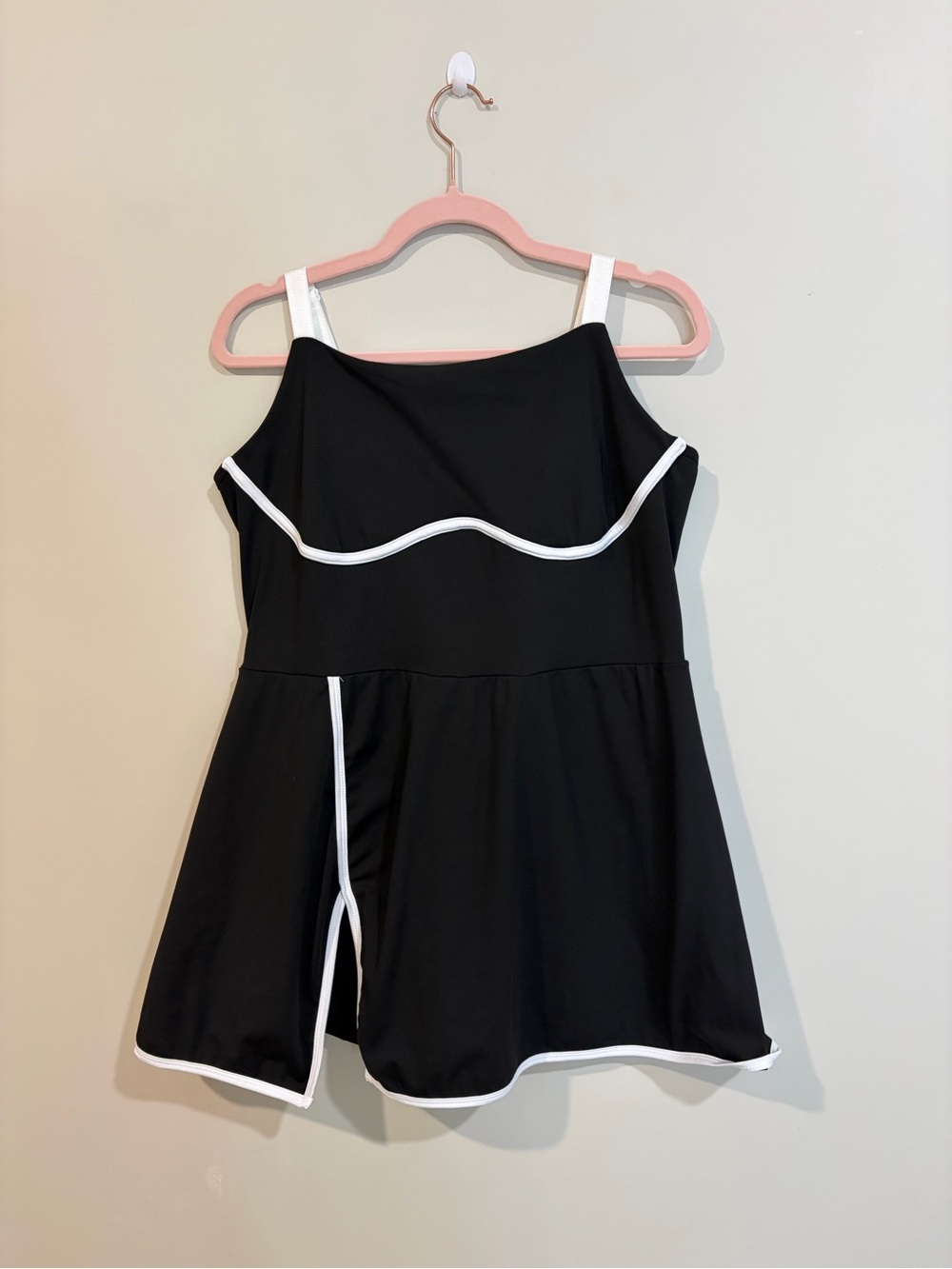 Black A-line with White Dress with shorts